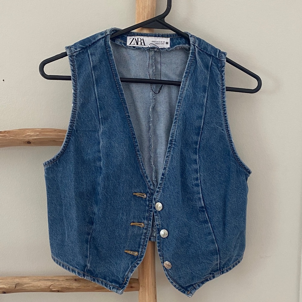 Zara Classic Blue Denim Vest